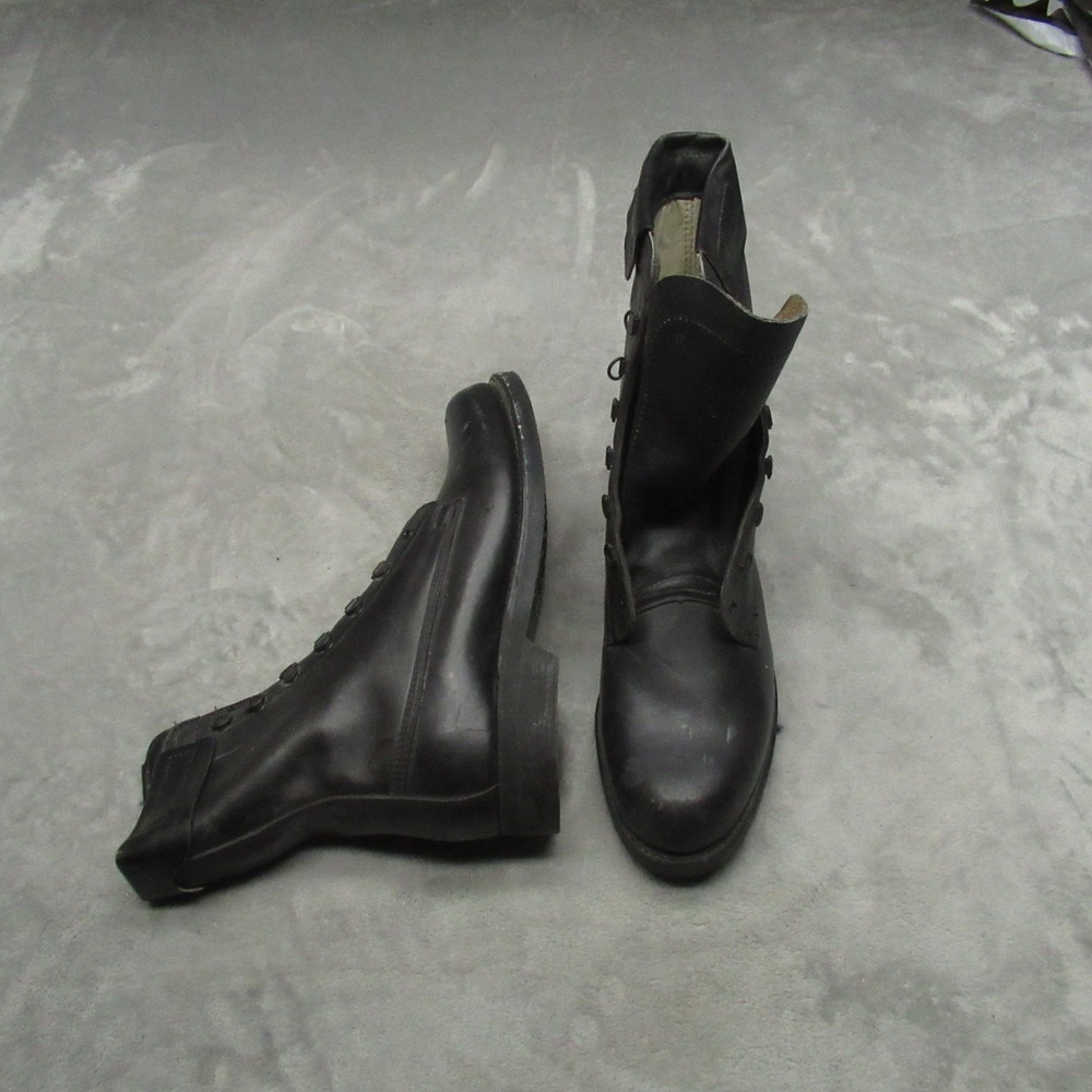 Addison Shoe Mens 9.5D Combat Boots Blk Leather Military Tactical 1982 VTG RARE